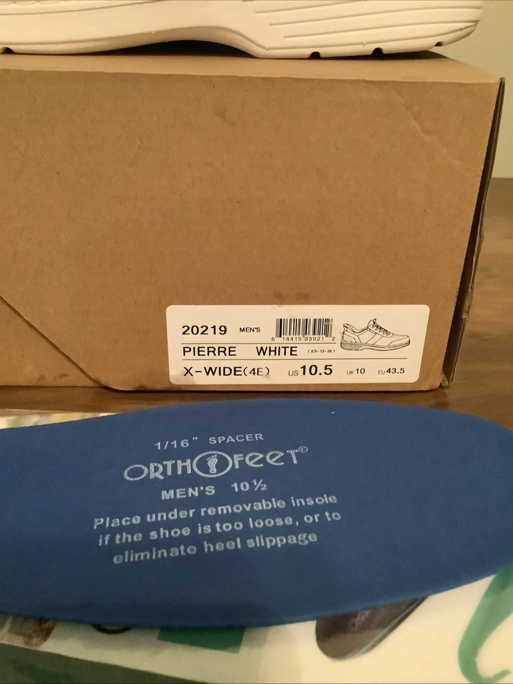 Orthofeet men’s 10.5 EEEE xtra wide White Athletic Lace-Up Shoes